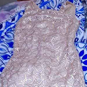 Calvin Klein Sleeveless Gold Dress with beautiful inner lining